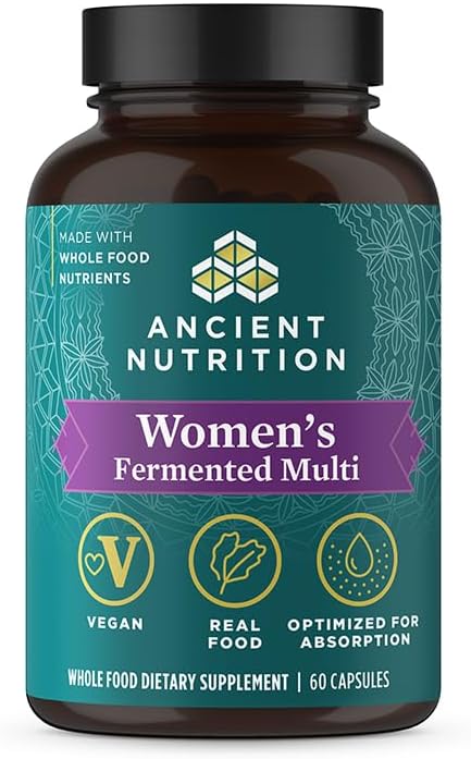 Ancient Nutrition Multivitamin for Women - Fermented with Vitamin C, D, K, Zinc & Magnesium for Immune Support - 60 Ct