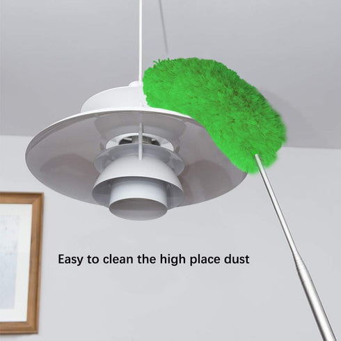 DELUX Microfiber Duster, 100 inches Extendable with Bendable Head, Green Cleaning Tool