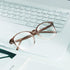 VisionGlobal Blue Light Blocking Glasses for Women/Men, Stylish Oval Frame, Anti Glare, Clear Brown, +1.00 Magnification