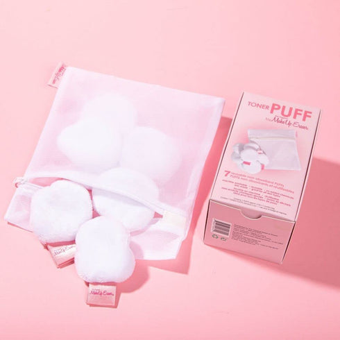 MakeUp Eraser Toner Puff Set, 7pc Reusable and Machine Washable Rounds with Laundry Bag Included