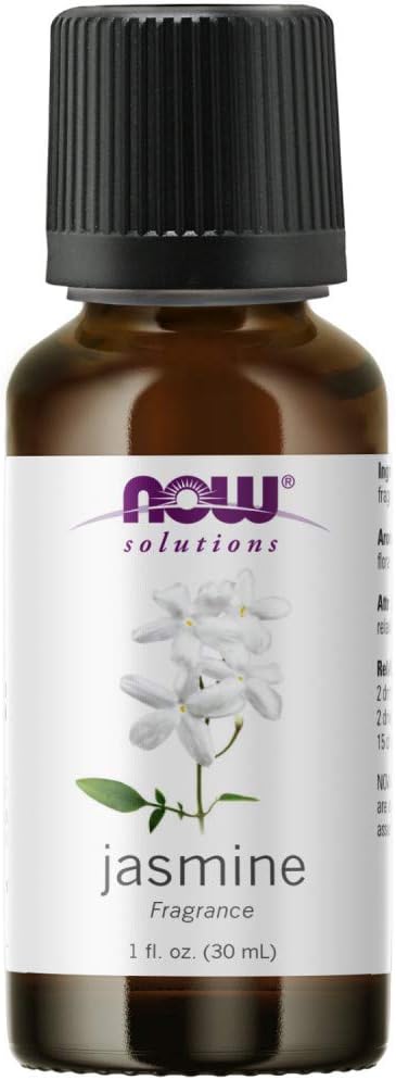 NOW Essential Oils, Jasmine Fragrance, 1-Ounce, Romantic Aromatherapy Scent, Steam Distilled, 100% Pure, Vegan, Child