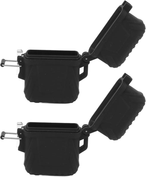 Waterproof Lighter Case Set, Black Plastic Organizer for 2Pcs Jar Holders for Fire Starters, Water Resistant