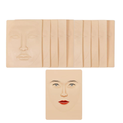 Tattoo Face Practice Skin, Microblading Practice Skin 10pcs for Eyebrow Lip Tattoo Practice and Makeup Training