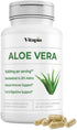 Organic Aloe Vera Capsules, 20% Aloins Supplement, Pure Inner Leaf Gel Concentrate, 120 Count