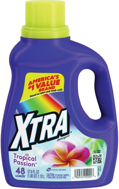 Xtra LAUNDRY DETERGENT LIQUID TROPICAL PASSION JUG 57.6 FLUID OUNCE