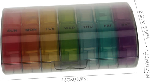 Weekly Portable Medication Organizer for -Day Pill Case Airtight Design Sturdy Wear-Resistant Material for Daily