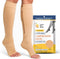 Lemon Hero Medical Zippered Pregnancy Compression Socks for Women, Open Toe 20-30 mmHg - Small, Beige