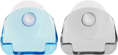 kwmobile 2x Razor Holder with Suction Cup - Self-Adhesive Shaver Wall Mount - Black/Light Blue/Transparent Bathroom