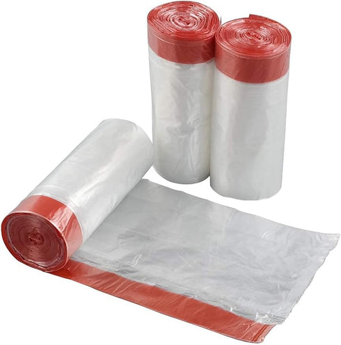 8 Gallon Clear Kitchen Drawstring Trash Bags, 110 Counts