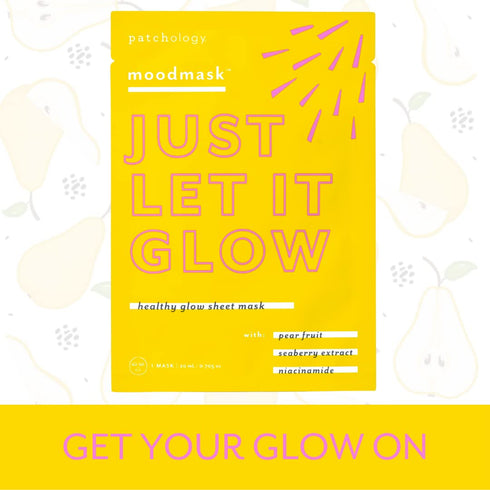 Patchology Moodmask Just Let It Glow Facial Sheet Mask - Men and Women Face Masks for Moisturizing & Hydrating