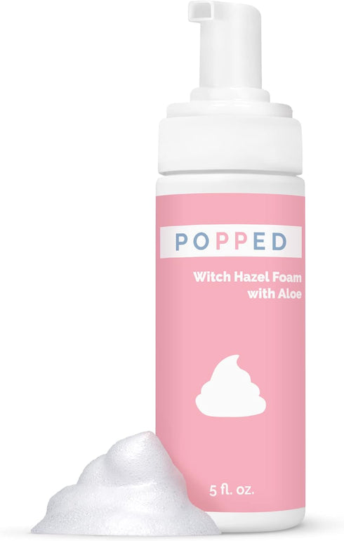 POPPED Witch Hazel Foam with Aloe, Perineal Healing Foam for Postpartum Care, Relieves Pain and Swelling After Birth