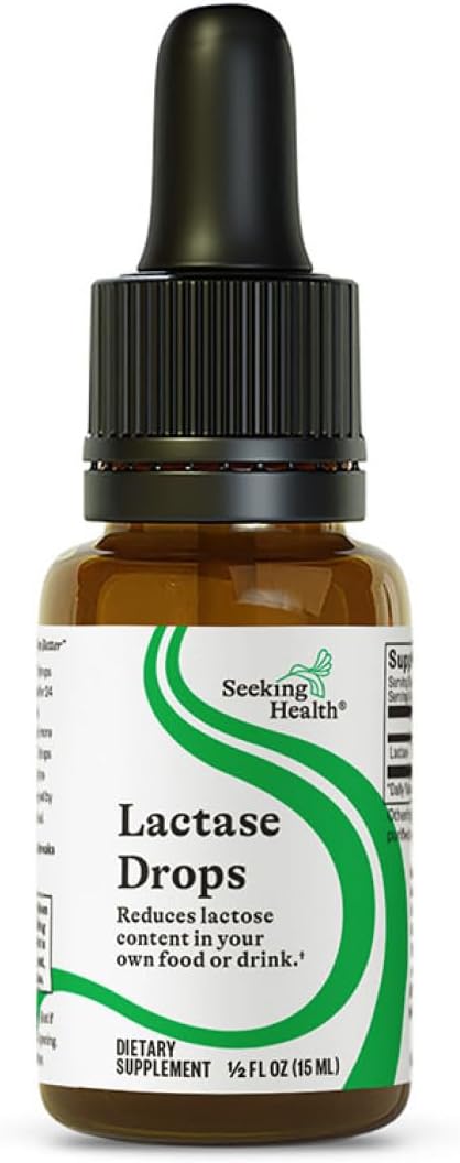 Seeking Health Lactase Drops, 52 Servings, Supports Lactose Digestion in Sweet Glycerin Base