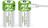 C Size Rechargeable Batteries - 2 Pack 5000mWh Lithium ion 1.5V with USB A to Type C Charger