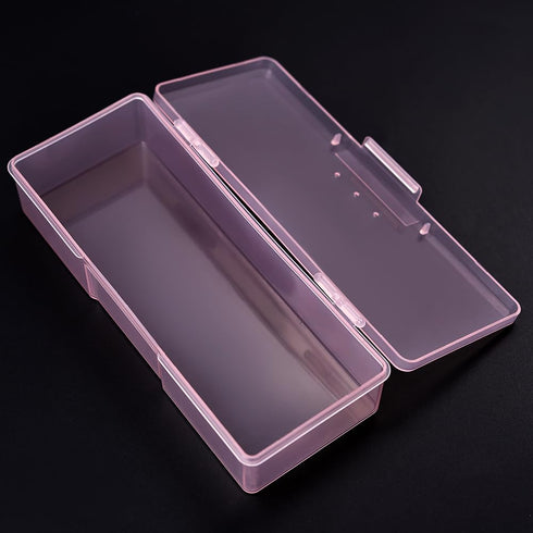 Transparent Box Storage Case for Nail Art Equipment - Empty Plastic Box for Manicure Tool Organizing