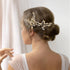 inSowni 5 Pack Gold Pearls Leaf Hair Pins, Wedding Bridal Alligator Leaves Hair Clips for Women Girls