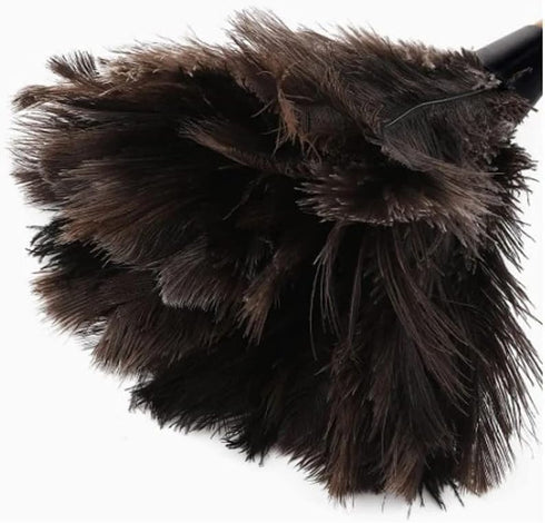 Anti-Static Ostrich Feather Duster, Wooden Handle Dust Cleaning Tool for Dusting