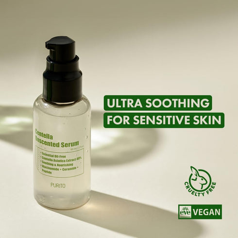 PURITO Centella Unscented Serum for All Skin Types, Soothing Calming Facial Serum, Vegan & Cruelty-Free, Korean Skin