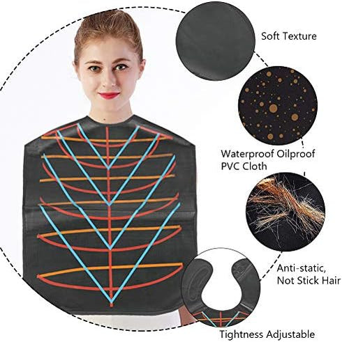 Professional Hair Capes for Dyeing & Haircutting, Oilproof Salon Barber Cape, Anti-static, Black