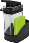 Casabella Sink Sider Solo Kitchen Soap Pump and Sponge Caddy - Black/Chrome 2-in-1 Design