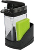 Casabella Sink Sider Solo Kitchen Soap Pump and Sponge Caddy - Black/Chrome 2-in-1 Design