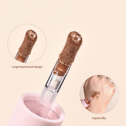 Liquid Highlighter, Contour Stick Makeup Highlighter for Face, Lightweight Glotion, Waterproof Luminous Lotion (#2