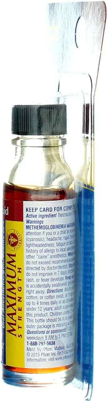 Anbesol Maximum Strength Instant Pain Relief Liquid - 0.41 oz (Pack of 3)