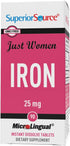 Just Women Iron 25 mg (Ferrous Fumarate) MicroLingual Tablets, 90 Count, Non-GMO, Quick Dissolve, Easily Absorbed