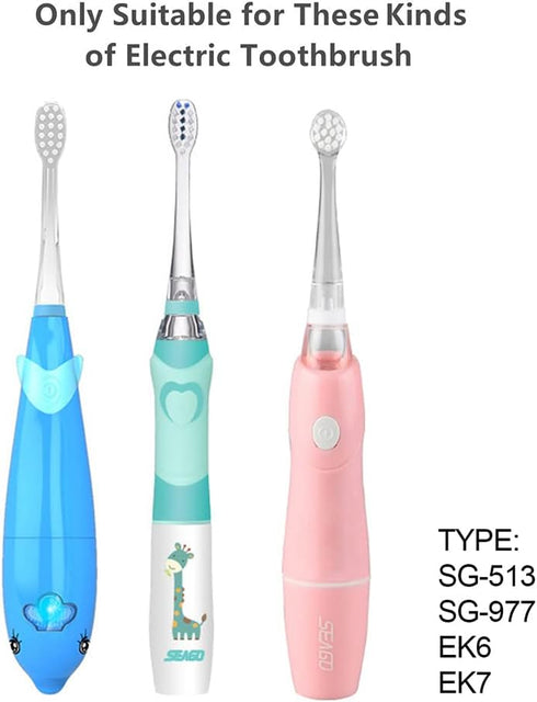 SEAGO Toothbrush Replacement Heads - SG977 SG513, 8 Pack for Kids - Compatible with SEAGO Electric Toothbrushes