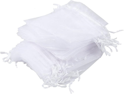 Organza Drawstring Pouches Bags - ReNext, White