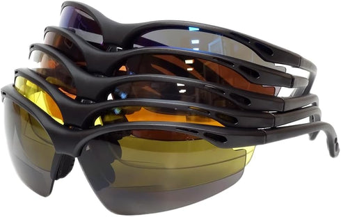 Calabria 91348 Wrap Around Bifocal Reading Safety Glasses, Blue Mirror +2.50