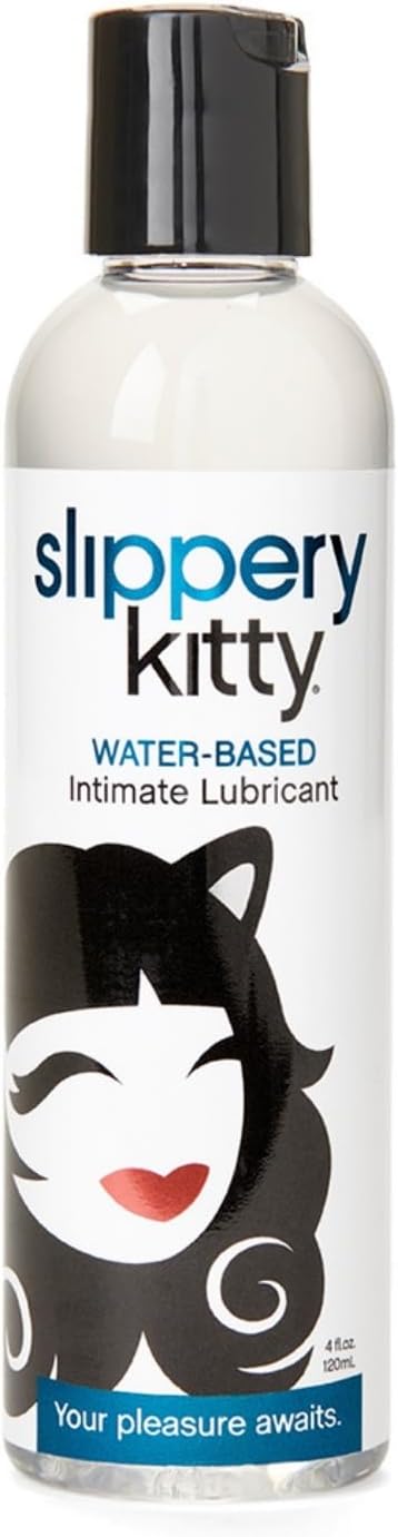Slippery Kitty Water-Based Lubricant with Natural Ingredients, Sensitive Skin-Friendly, Realistic Feel. For Women, Men
