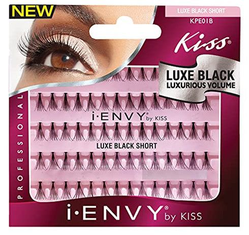 Kiss Individual Flare, Luxe Black, Short (Pack of 3)
