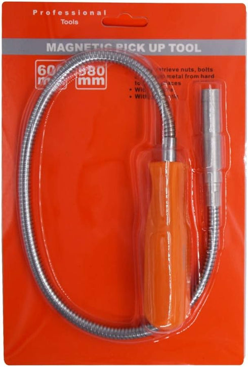 Flexible Magnetic Grabber Pickup Tool - 23-1/2" 8LB Bendable Retriever Stick, Useful for Hard-to-Reach Areas