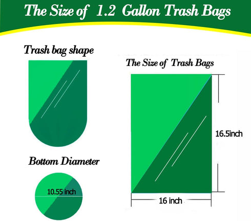 Hommaly 1.2 240 3-6 Gallon Piece Small Clear Trash Bags, Scent Free, Anti-Puncture, Leak Proof, Perfect Fit for Liter