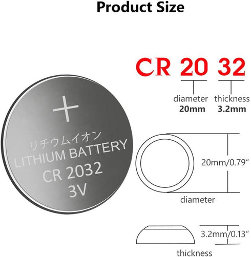 CR2032 3V 2032 Lithium Button Cell Battery, 50 Count