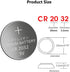 ECR2032 3V Lithium Coin Cell Battery CR2032, 100 Pack