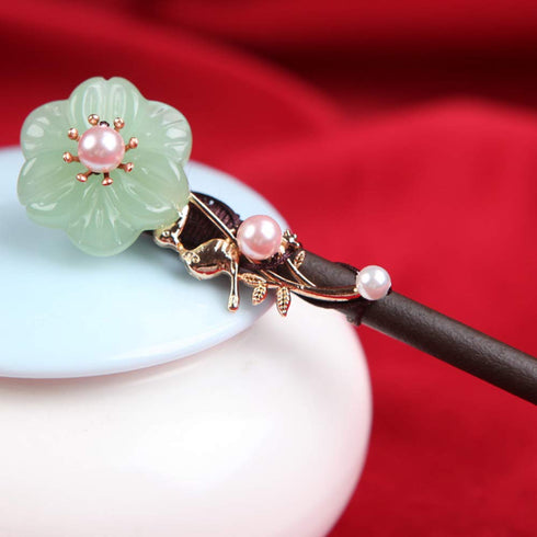 Wooden Hair Pins 7.08" Chinese Hair Sticks for Long Hair Buns (D)