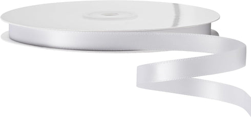 LIUYAXI White Double Face Satin Ribbon, 3/8" x 50 Yards, Perfect for Crafts, Gift Wrapping, Bow Making