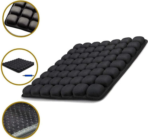 SUNFICON Air Cushion Inflatable Chair, Portable Breathable Comfort Cushion for Office Wheelchair Pad, Black