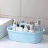 Large Portable Cleaning Supplies Caddy, Shower Basket Organizer with Handle, Plastic Bucket for Bathroom, Blue