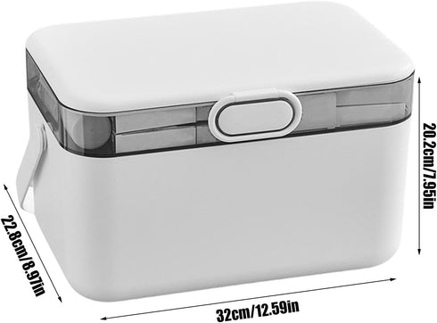 Naqqios Medicine Box Organizer Storage - Large Monthly Pill Box Organizer Medicine Chest Medicine Storage Box | Double