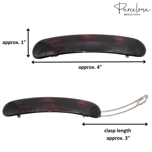 Parcelona French Elegant Duo 4" Celluloid Hair Clip - Fashion Durable No Slip Hair Accessories for Women