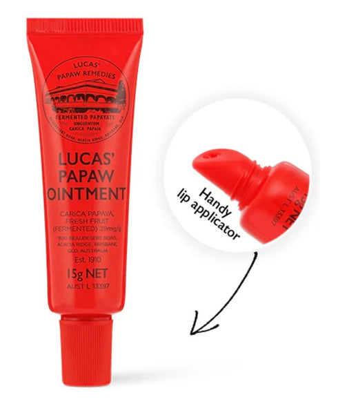 Lucas Papaw Ointment – 15g Tube with Lip Applicator – 2-Pack – Multi-Purpose Skin Relief