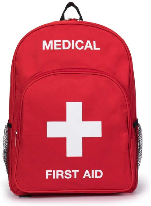 Jipemtra Red Emergency First Aid Bag Backpack Empty Medical Treatment First Responder Trauma
