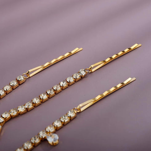 Xerling Bridal Forehead Headpiece | Zircon Crystal Dangling Tassel Hair Chain Clip-on Accessories for Women