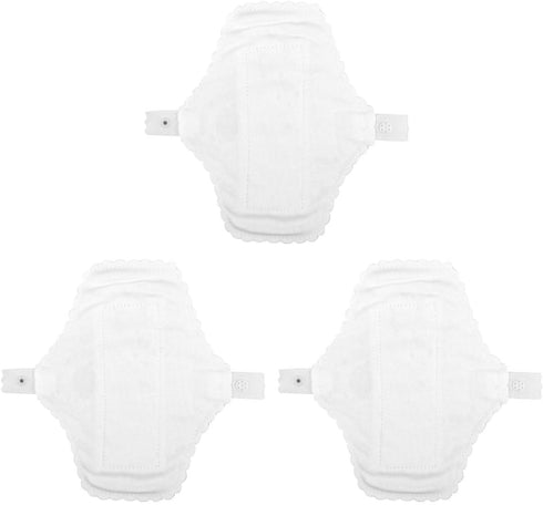 HOODANCOS Reusable Cotton Sanitary Pads 3pcs 18cm Washable Panty Liners with Lace Edge