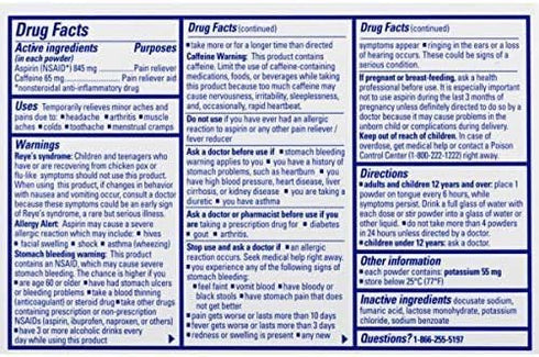 Stanback Headache Powders - Fast Pain Relief with Aspirin and Caffeine, 50 Count (6 Pack)