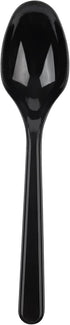 PlasticPro 200 Pack Heavy Weight Black Plastic Spoons, Disposable Cutlery Set