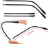 2 Pairs TR Material Eyeglasses Replacement Accessories, Ear Anti-Slip Holder, Long Temple Tips for Thin Metal Eyeglass