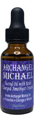 Archangel Michael Oil with Reiki Charged Amethyst Crystal (1 oz) - Sacred Anointing Oil for Blessings & Protection